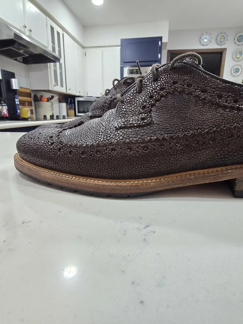 Billy Reid Pebble Grain Wingtip Shoes